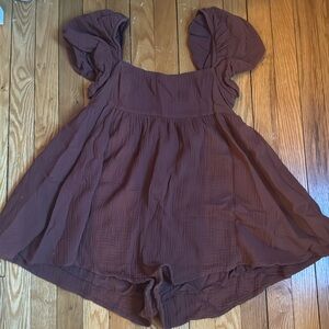 Brown princess polly romper